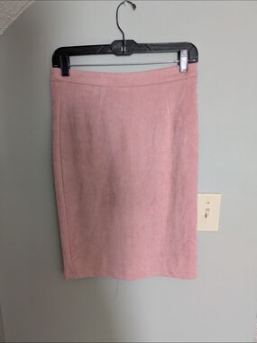Lulu's Dusty Pink Suede Pencil Skirt